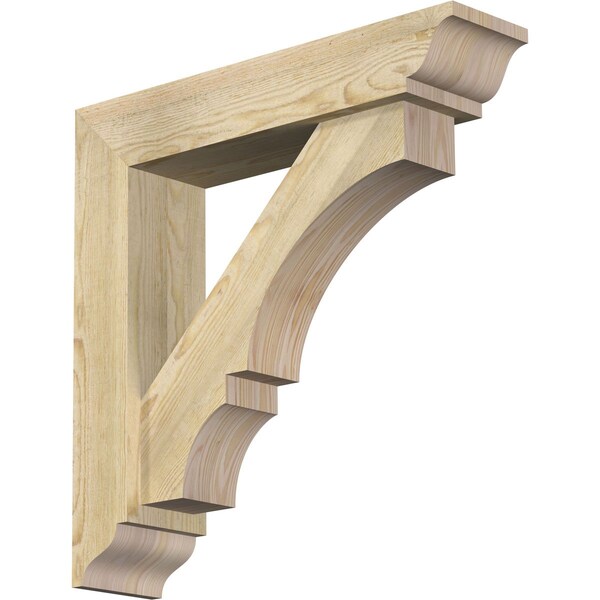 Ekena Millwork Balboa Traditional Rough Sawn Bracket w/ Offset Brace, Douglas Fir, 6"W x 26"D x 26"H BKT0604X26X26BOA01RDF - main